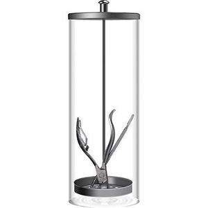 manicure gereedschap schone pot, salons en kappers metalen nageltang pincet tattoo pedicure apparaat ontsmettingsglazen fles (9 inch) (transparant)