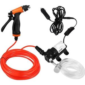 12 V draagbare autoreiniger, hogedrukreiniger, 80 W, 130 psi met dubbele slang (1,2 m + 6 m) en spuitpistool, werkt op sigarettenaansteker, voor auto, tuin en huisreiniging