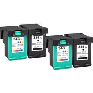Accessoires Compatibel met Compatibele inktcartridgevervanging 338XL 343XL Geschikt voor HP 460C 5740 5940 6520 6540 6620 6840 6940 6980 6200 6210 7210 7310 7410 inktprinters 2 zwart + 1 kleur