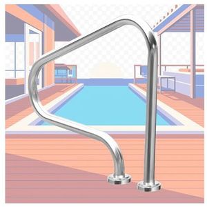 Swimming Pool Hand Rail,Inground Pool Railings,304 Stainless Steel Swimming Pool Handrail,Tube Thickness 0.047"" for Pools Deck Mounted