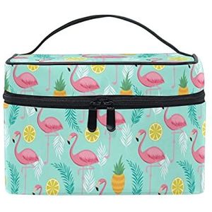 Schattig cadeau flamingo ananas vogel make-up tas voor vrouwen cosmetische tassen toilettas trein koffer