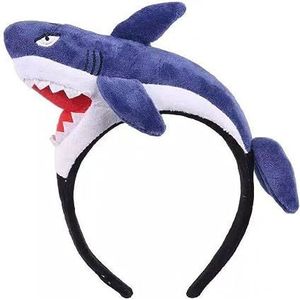 Grappige haai hoofdband schattige haai haar hoepel cartoon vis dier haarbanden dier cosplay hoofddeksels voor Halloween feest