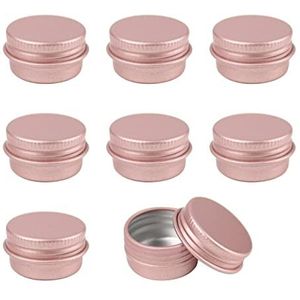 5g/5 ml lege navulbare aluminium blikken cosmetische make-up crème monster opslag container fles voor lippenbalsem, cosmetica, kaarsen, zalf (rosegold-30 stuks)