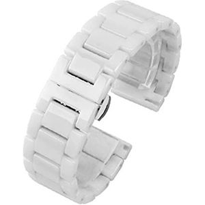 LUGEMA 20mm 22mm Ceramics Armband Compatibel met Samsung Galaxy Horloge4 44mm 40mm Band/Galaxy Horloge 4 Klassieke 46mm 42mm / Galaxy Watch3 45 mm riem (Color : 3-bead white, Size : Watch 4 classi