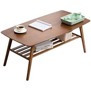 Kleine Salontafel Moderne Eenvoudige Bamboe Theetafel Bijzettafel Multifunctioneel Met Dubbele Opslag Salontafel Voor Woonkamer Sofa Bijzettafel Tuintafel (Color : Tea Color, Size : 120 * 60 * 40cm)