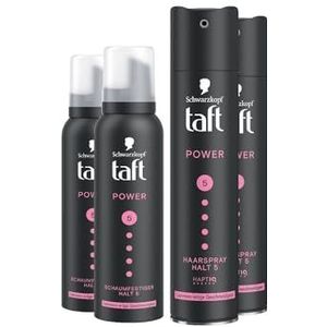 Taft Schwarzkopf Schuimvaste Power Cashmere (2 x 150 ml) houdgraad 5 haarmousse haarmousse, soepelheid en haarspray, Power Cashmere (2 x 250 ml), haarstyling op kasjmier-achtige veganistische formule
