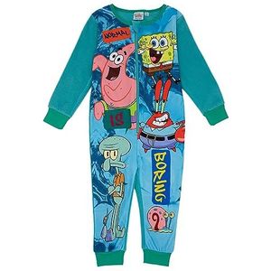 SpongeBob SquarePants Jongens Blauwe Onesie | Duik in Onderwateravonturen met dit Iconische Personage Kostuum Pyjama | Perfect voor Spelen, Verkennen en Gezellige Nachten | Ontworpen voor Comfort
