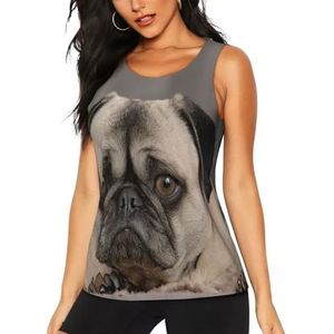 Luie Hond Puppy Sport Gym Vest Top voor Vrouwen, Sneldrogend Ronde Hals Mouwloos T-Shirt Atletische Workout Vest Lichtgewicht Yoga Tee Shirt Zomer Ademend Tank Tops, 3 D, S