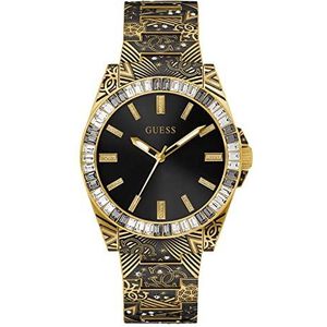 Guess US heren bedrukt goudkleurig analoog horloge, Gouden Toon, GW0496G2-AMZUK
