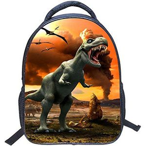 2020 Baby Peuter Kids Kind 3D Dieren Cool Dinosaurus Print Canvas Rugzak Schooltas Schoudertas Kinderen Boek Tas, No.1, M, Reisrugzak