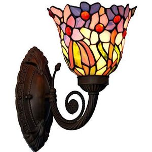 Tiffany Wandlamp, Vintage Gebrandschilderd Glas Wandlamp, Naast Het Lezen Van Wandlamp Voor Hal Woonkamer Slaapkamer Badkamer Nacht