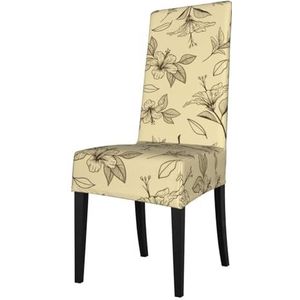 KemEng Vintage retro bloemen bloemenpatroon, stoelhoezen, stoelbeschermer, stretch eetkamerstoelhoes, stoelhoes voor stoelen