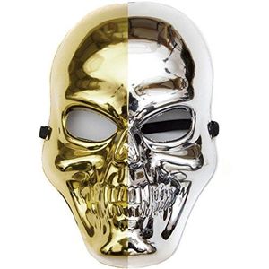 GOODS+GADGETS Glanzend skeletmasker in goud en zilver gedood Halloween skeletmasker - gouden schedelmasker