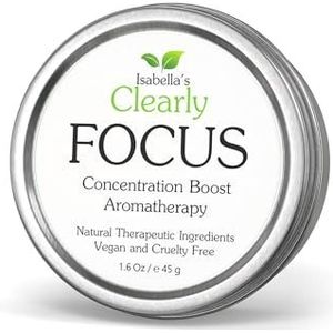 Clearly FOCUS Brain Booster Concentration Aid | Improve Attention, Mental Clarity, Performance | Stay Sharp with an Uplifting Aromatherapy Essential Oil Brain Aid for Adults & Kids | Made in USA