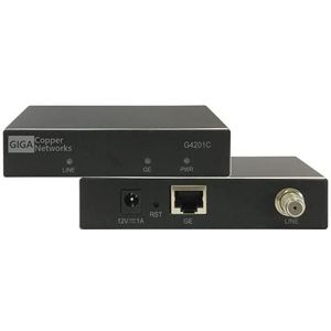 GIGA Copper G4201C - G.hn Wave2 EoC Modem - Gigabit Ethernet Over Coax Adapter Bridge (1600 Mbps, latency <1ms, 2-200MHz, 1xGE)