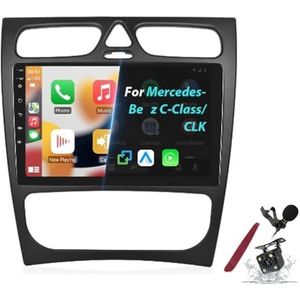 Android 15 Autoradio voor B-enz C-Klasse/CLK (2002-2004) 9 inch 2K Touchscreen Android Head Unit Multimedia Speler met Carplay GPS Navi BT 5G WiFi DSP SWC,Y3