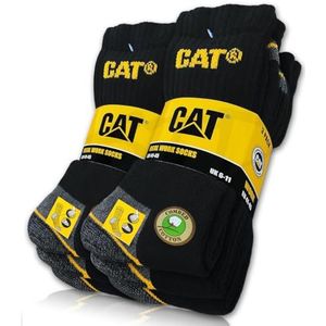 Caterpillar CAT REAL WORK SOCKS werksokken voor dames en heren, werksokken, zakelijke sokken, maat 35-50, 6 paar, zwart, 41/45 EU