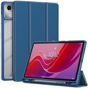 Tablethoes geschikt for Lenovo Tab M11/XiaoxinPad 2024 11inch hoes met penhouder opvouwbare standaard acryl TPU achterkant(Dark Blue,Tab M11 TB330FU)
