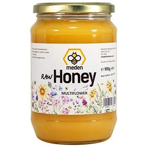 Meden Pure Rauwe Honing UK - Wilde Bloemen - Onverwarmde, Ongepasteuriseerde Levende Natuurlijke Honing (900g)