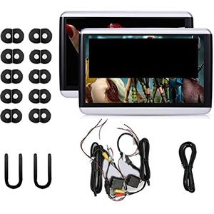 Auto Hoofdsteun Speler, Auto Hoofdsteun Monitor 10.6 Inch Display Link Standalone 1080P 4K Video WiFi/Bluetooth/USB/SD Multimedia Speler(10.6 2 16G 2 Pcs)