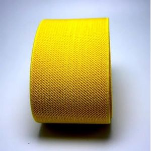 5CM breed duurzaam broek rok riem kleur elastisch/twill elastisch lint elastische latex tape elastisch-geel-50mm