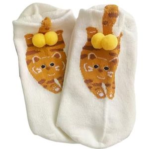 Vrouwen Grappige Abstracte Katten Patroon Kalf Sokken Elastische Manchetten Fuzzy Ballen Ontwerp Wicking Comfortabele Schoeisel, Wit, One size