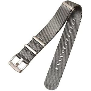 Horlogeband, 18/20/22/24mm Nato Militaire Sport Gladde Nylon Horlogeband Mannen Rvs Pin gesp Horlogeband Accessoires (Color : Gray_20mm)