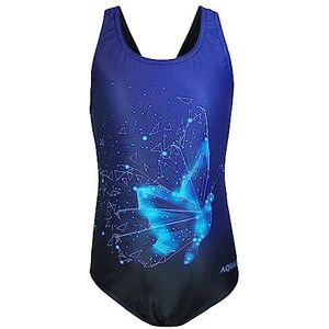 Aquarti - EP1281 - Badpak - Vlinder Blauw/Zwart - Chloorbestendig - Muscleback
