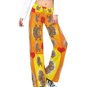 Hedgehog Heart Deer Yoga Broek Voor Vrouwen Casual Broek Lounge Broek Trainingspak met Trekkoord L