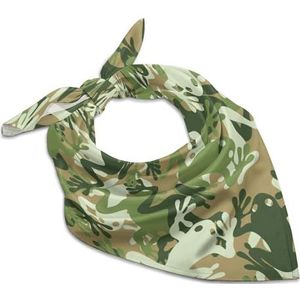 Kikker Camouflage Vierkante Bandana Mode Satijn Wrap Neck Sjaals Comfortabele Hoofd Sjaal voor Vrouwen Haar 18""x18