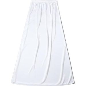 Dames Half Slips Lange Half Slip Zijde Satijn Voering Rok Petticoat Onderrok Vrouwen Zomer Dunne Diepterok 90cm Hanfu Onderjurk (Kleur: 90cm wit)