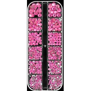 6 stuks/doos roestvrijstalen kaviaarkralen voor nagelkunst, gemengde maten, legering, goud/zilver, pistoolkralen, nagelbedels, 0,8-3,0 mm, manicurebal - 18 stuks