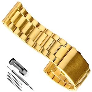 dayeer Roestvrij stalen horlogeband herenarmband voor Diesel DZ7333 DZ4344 Massief metalen horlogeband (Color : Golden, Size : 24mm)