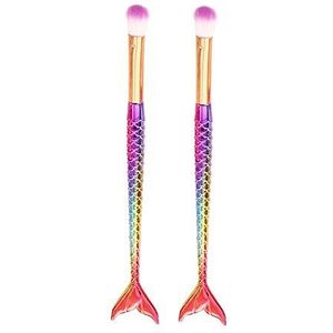 Cheeroyal Regenboog vis oogschaduw borstel make-up borstel kleurrijke fishtail oogschaduw borstel schoonheid borstel zeemeermin visstaart make-up borstels Pro oogschaduw gezicht contour foundation