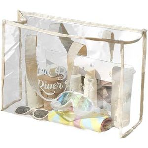 WENTS Bib Bag Draagtas met zakken met ritssluiting, doorzichtige draagtas, transparante