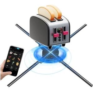 3D-hologramventilator, Breed toepasbare 3D-ventilator Mobiele app-bediening 60cm 4-bladige 3D-hologramventilator led-ventilator voor winkel, Halloween