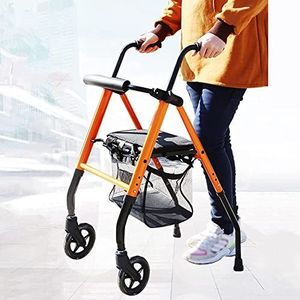 Opvouwbare Rollator Walker met Seat & Bag, in hoogte verstelbaar & Mobiliteit Lichtgewicht Rolling Adult Walker voor Ouderen & Senior (Color : A)