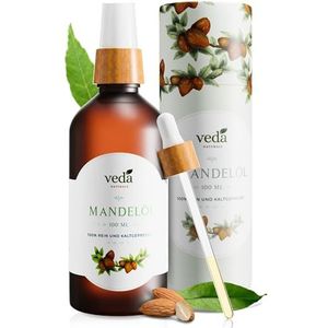 Veda Naturals Mandelöl (100ml) kaltgepresst - vegan - 100% rein & natürlich (Prunus Amygdalus Dulcis) frei von Gentechnik Laborgeprüft