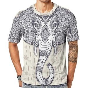 Bohemian Elephant Paisley Vintage mannen Crew T-shirts korte mouw T-shirt casual atletische zomer tops