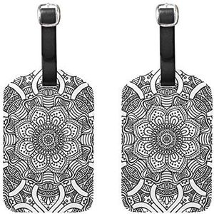 Bagage Labels,Etnische en Tribal Patroon Print Bagage Bag Tags Travel Tags Koffer Accessoires 2 Stuks Set