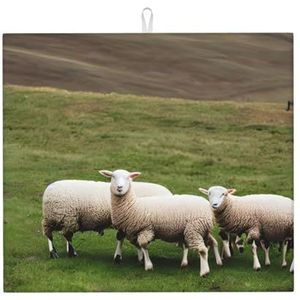 Lammeren en schapen multifunctionele ultra-absorberende keuken aanrecht mat voor uitgebreid keukengebruik