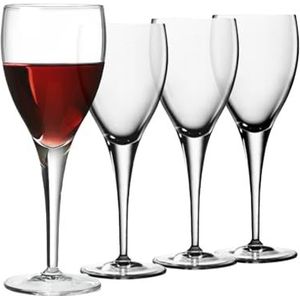 Luigi Bormioli Michelangelo wijnglazen, set van 4 wijnglazen, 235 ml, ultrahelder en duurzaam, vaatwasmachinebestendig glaswerk met titanium versterkte stelen, geschenkdoos inbegrepen, Made in Italy