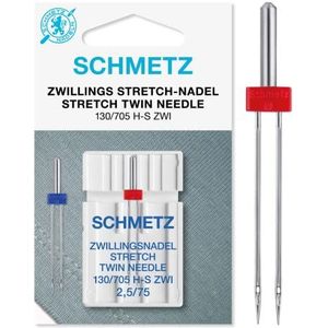 SCHMETZ Stretch tweeling 1 naald, zilver, 2.5-75