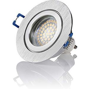 Zoete Led, IP44 Alu, Badkamer Vochtige Ruimte, Bad/Inbouwverlichting, Aluminium, incl. GU10 LED, Kliksluiting, Spatwaterdicht, IP44 Inbouwspot, Inbouwspot (1xWarmwit)