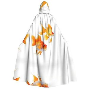 OdDdot heksenmantel, mantel met capuchon voor vrouwen, volwassen Halloween kostuums cape, heks cosplay cape-schattige goudvissen