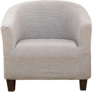 ZRCYXDW Fauteuilovertrek Voor In De Club, Elasticiteit Jacquard Hoes Kuipstoel Voor Woonkamer Spandex Hoes Club Fauteuil Anti-Slip Meubelbeschermer Wasbaar-lichtgrijs-1 Stuks