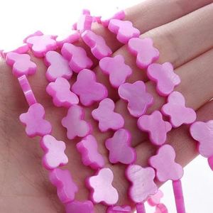 Natuurlijke schelp kralen vlinder parelmoer voor sieraden maken DIY handgemaakte armband ketting accessoires 8X11mm 34-50pcs-transversale roos