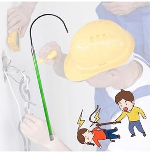 Reddingshaakset, geïsoleerde elektrische opening 16 inch 1 m voor elektriciens, nooduitrusting, draagvermogen 220 pond (groen, 2 m 110 kv)