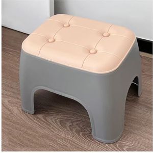 Household small stool stackable shoe changing low stool living room coffee table kitchen small bench (Size : Gray)