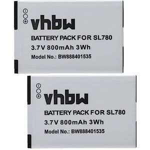 vhbw 2 x accu compatibel met Siemens Gigaset SL750, SL750H, SL750H Pro, SL78, SL800H Pro draadloze vaste telefoon (800 mAh, 3,7 V, Li-Ion)